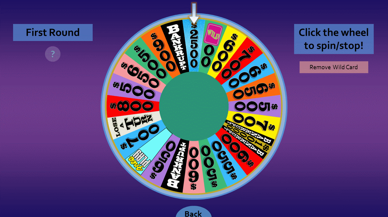 Wheel Of Fortune For PowerPoint Version 4 0 Beta 2 Games By Tim