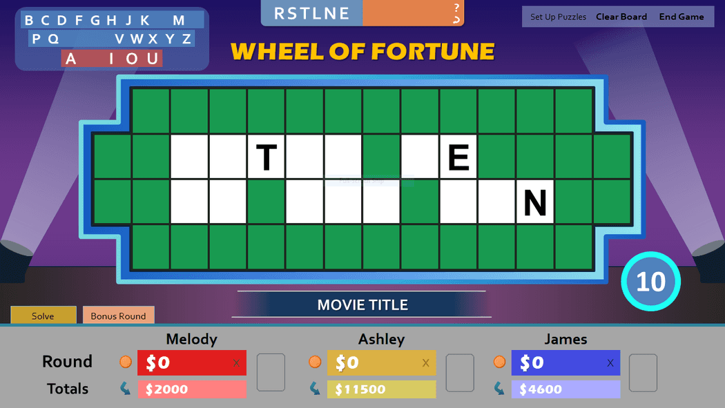 Wheel of Fortune for PowerPoint Version 4.0 beta 3 - Games by Tim